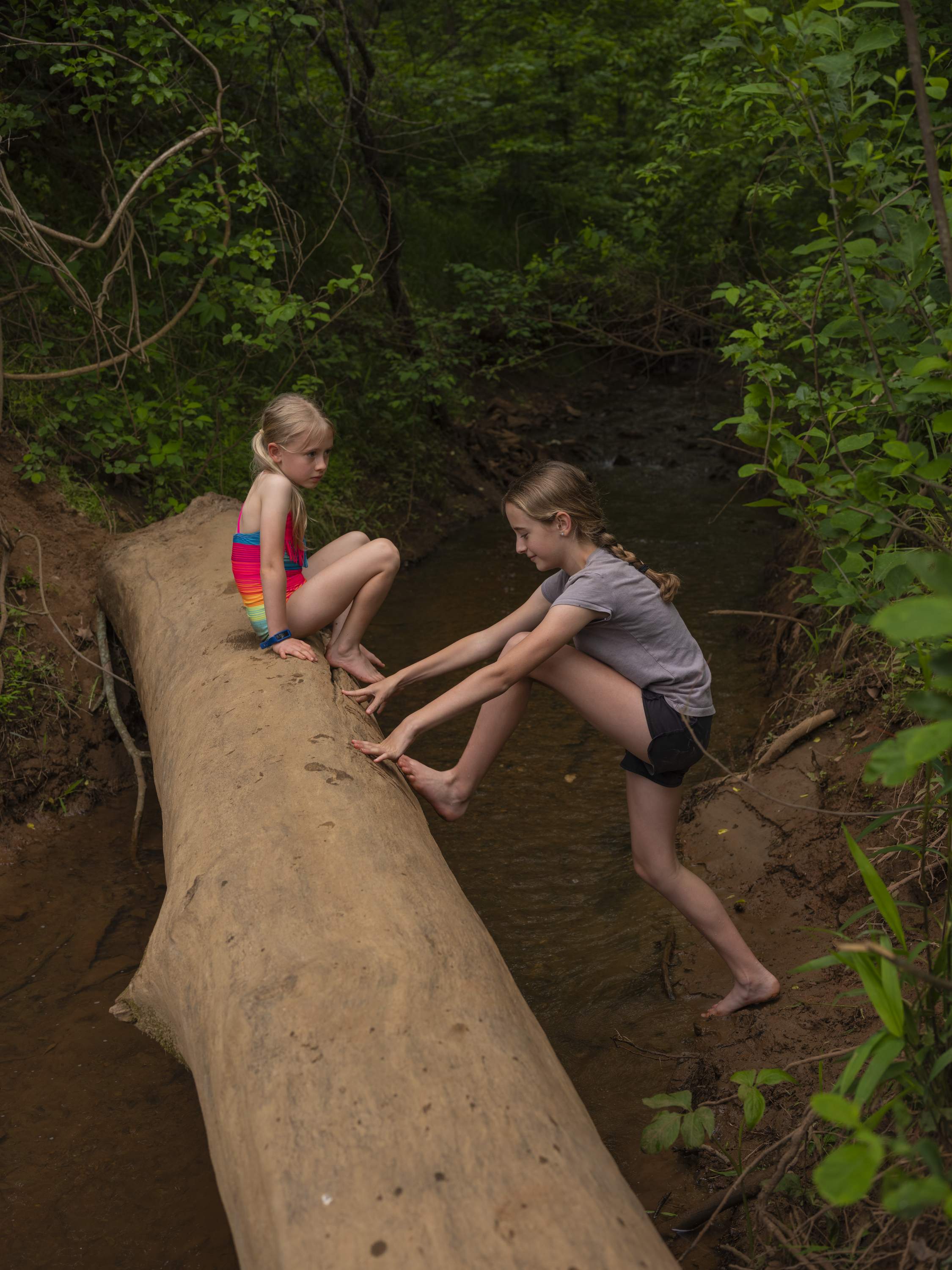 Matt Eich, Sisters at the Rivanna, Charlottesville, Virginia, 2020. Archival Pigment Print, 50 x 37.5 inches.