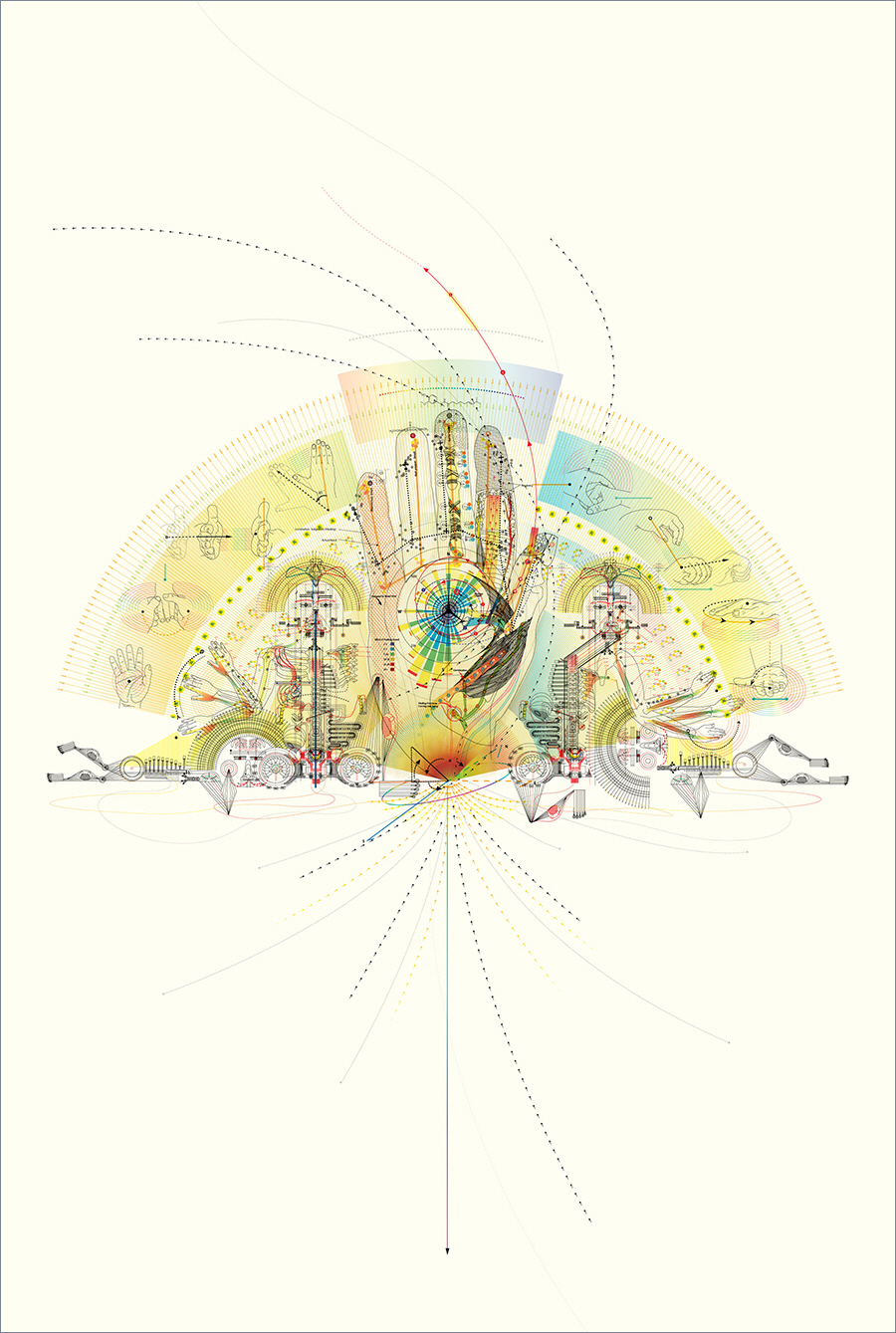 Minjeong An, The Study on Mother’s Hand and Wind of Healing, 2013. Mixed media, 130.3 x 193.9 cm.