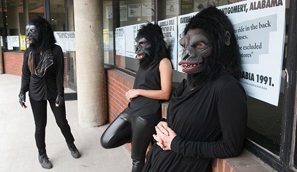 Guerrilla Girls at the Abrons Art Center; 2015; photo by Andrew Hinderaker