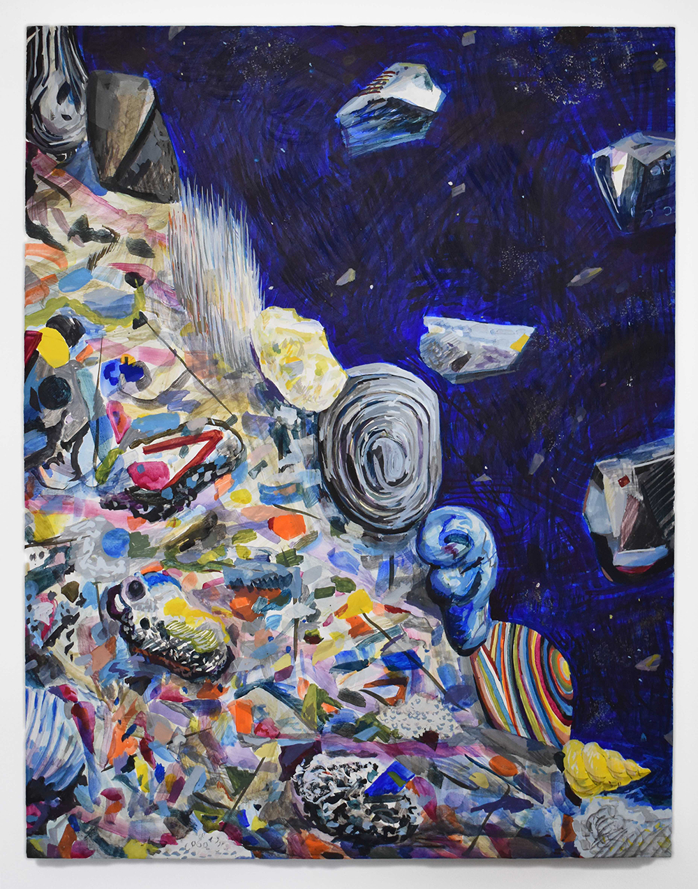 Anthropogenic Geology, 2019, egg tempera on panel, 11x14 inches