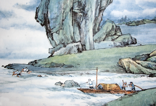 'Wu Gorges' (detail), 2007, Chinese ink on rice paper, 52 x 26 in.