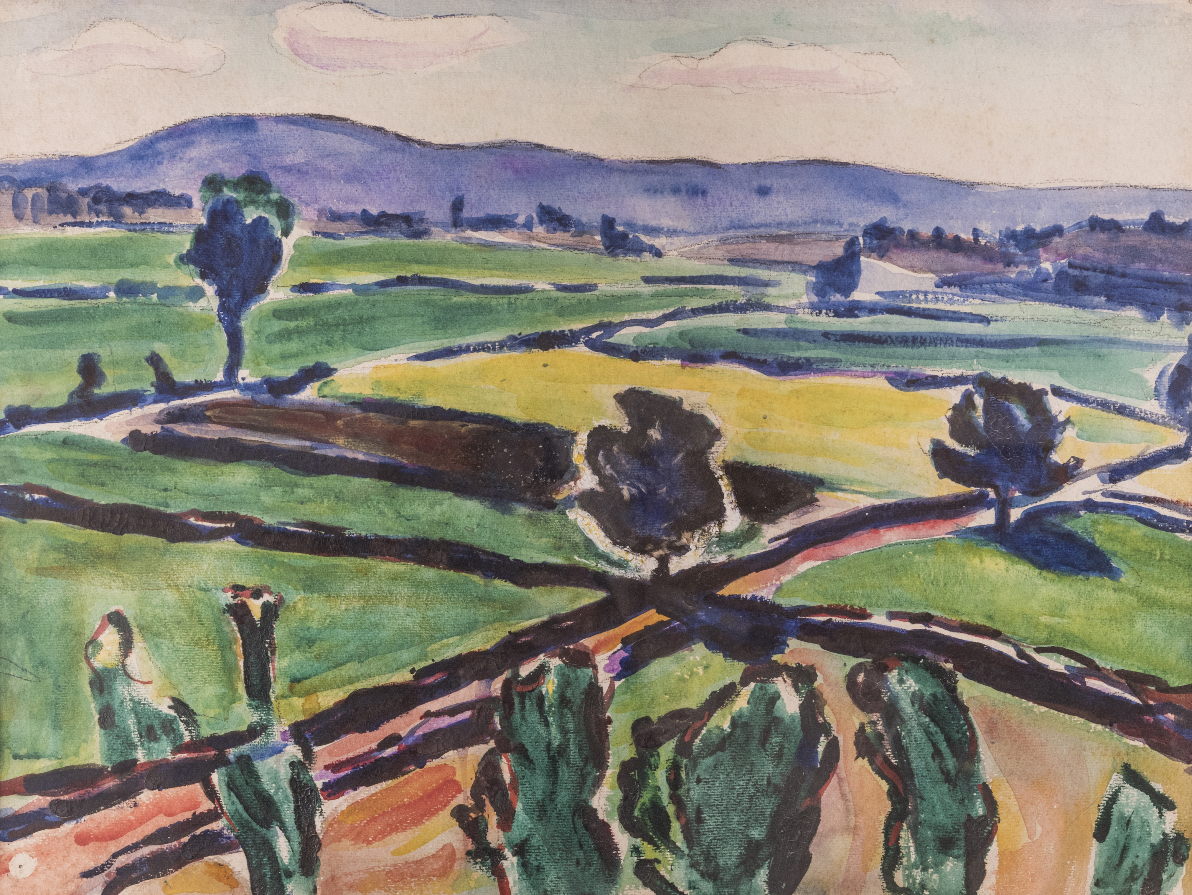 Untitled; c. 1922; watercolor on paper; 16 x 21/25 inches; Gift of Mr. and Mrs. Euchlin D. Reeves Collection in memory of Mrs. Chester Green Reeves and Miss Lizzie H. Dyer, UR1967.1.32