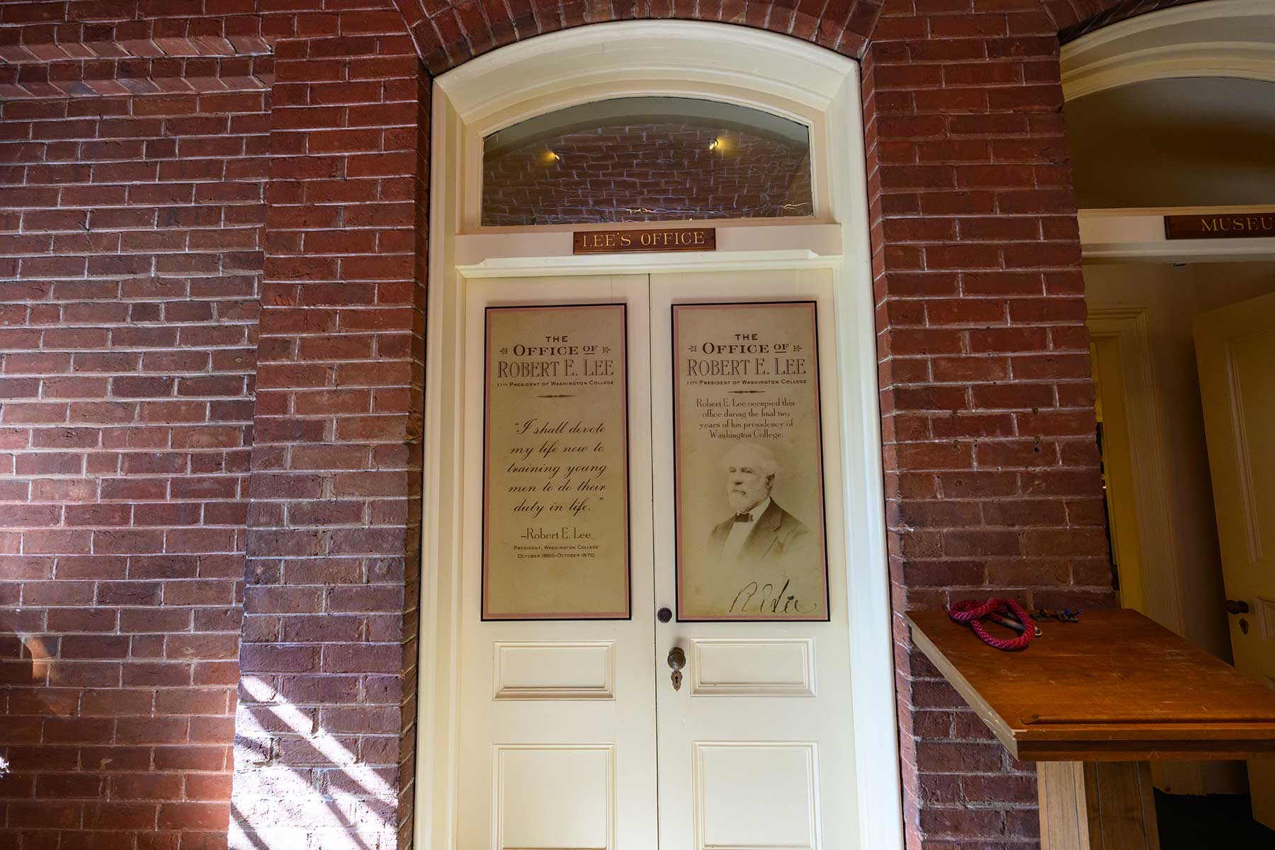 Entrance to Robert E. Lee's office