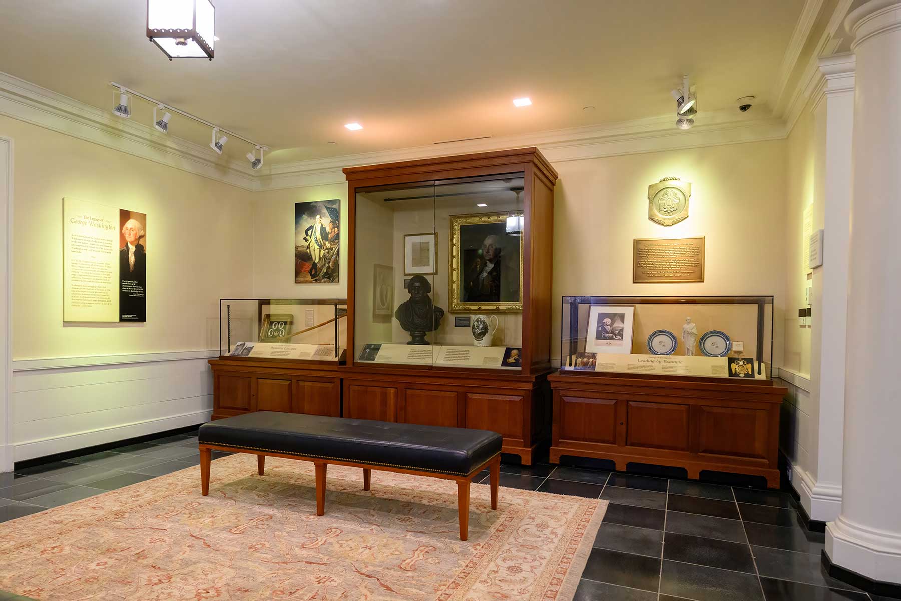 Washington Hall Galleries north wall cases