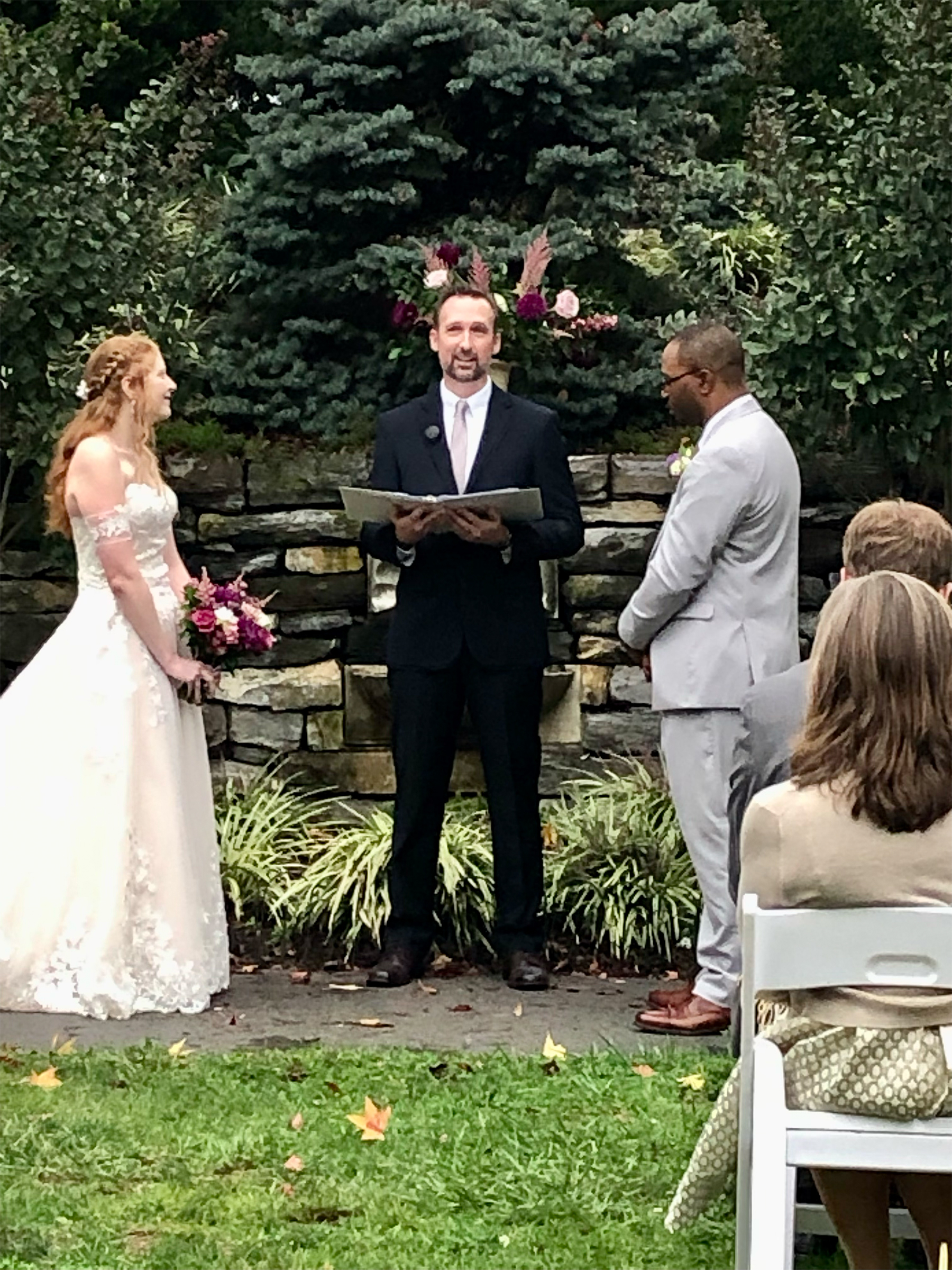 Stu Gray officiates wedding