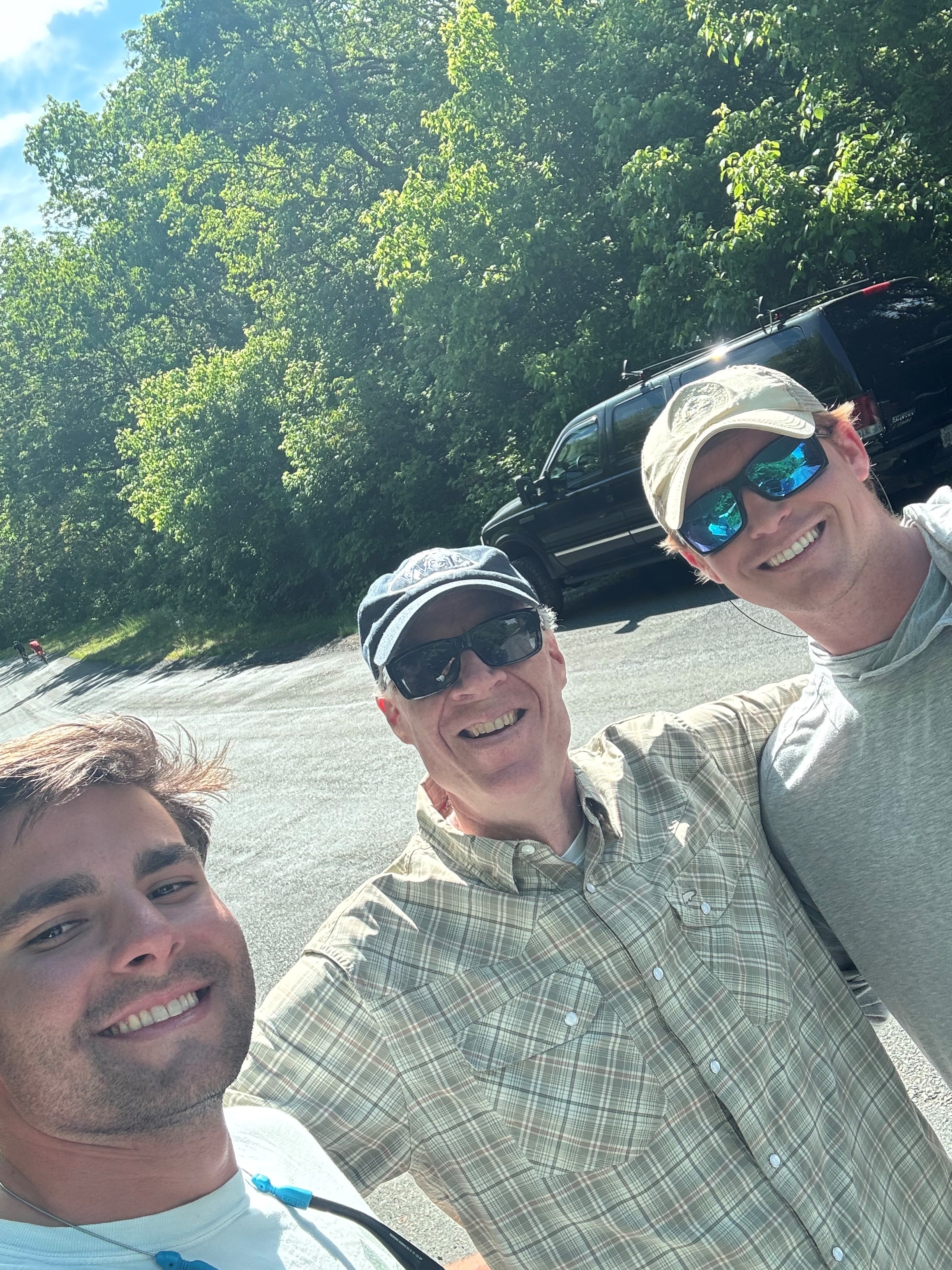 President Dudley fishing with students