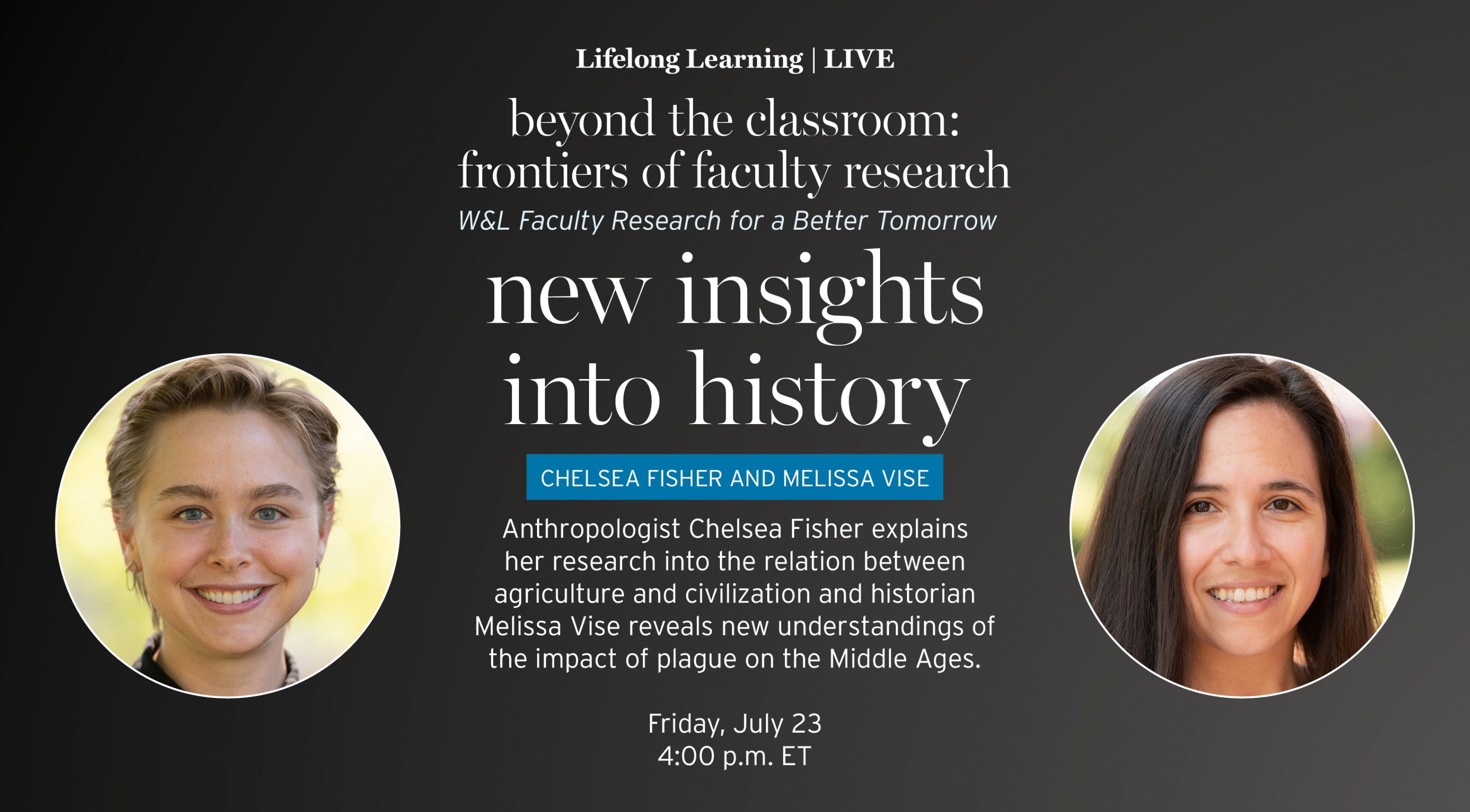 An image of the New Insights Into History presentation, part of the Beyond the Classroom: Frontiers of Faculty Research series