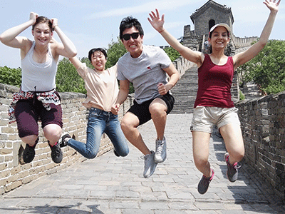Students on the Great Wall of Chine