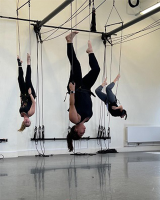 Students in dance studio in England
