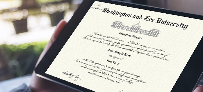 Washington and Lee University diploma