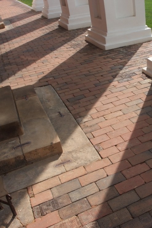 Photo of the brick sidewalk along the Colonnade
