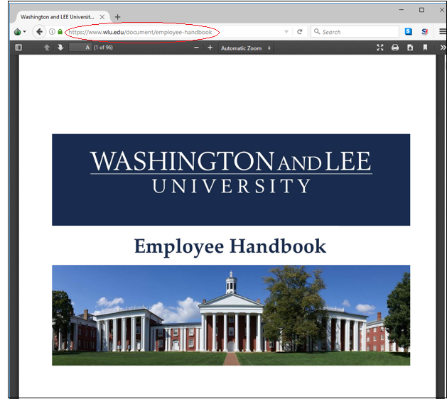 Image of employee handbook