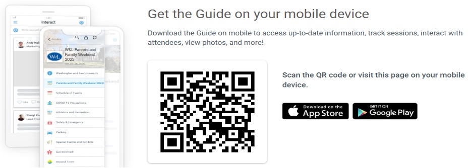 Parents and Family Weekend mobile app QR code