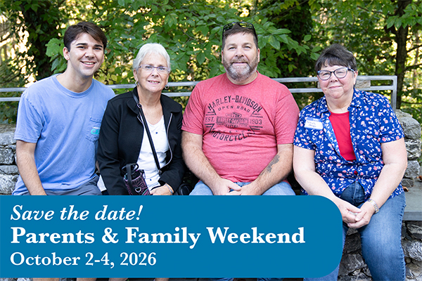 Save the date for Parents and Family Weekend October 2-4, 2026