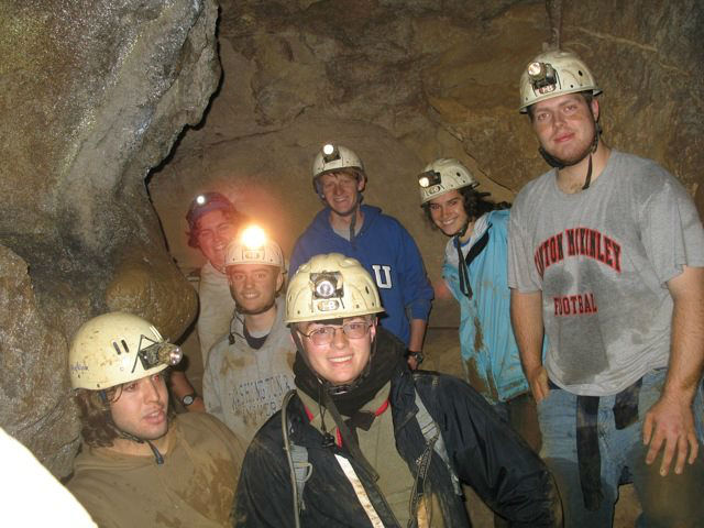 Students spelunking