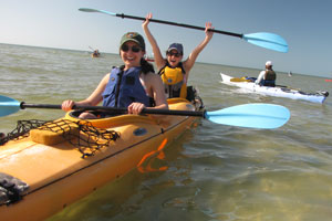 Students sea kayaking