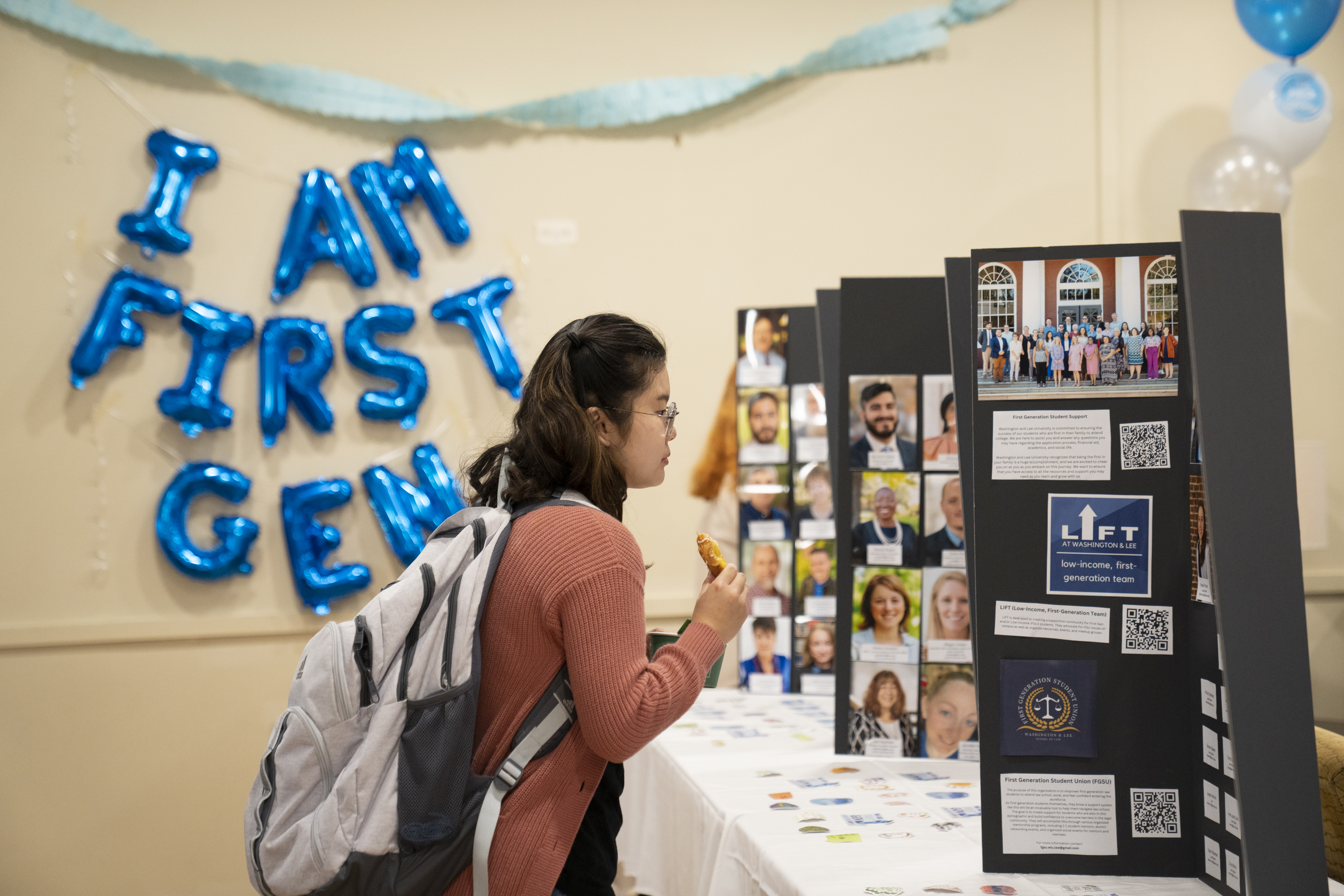 Student at a first-generation event
