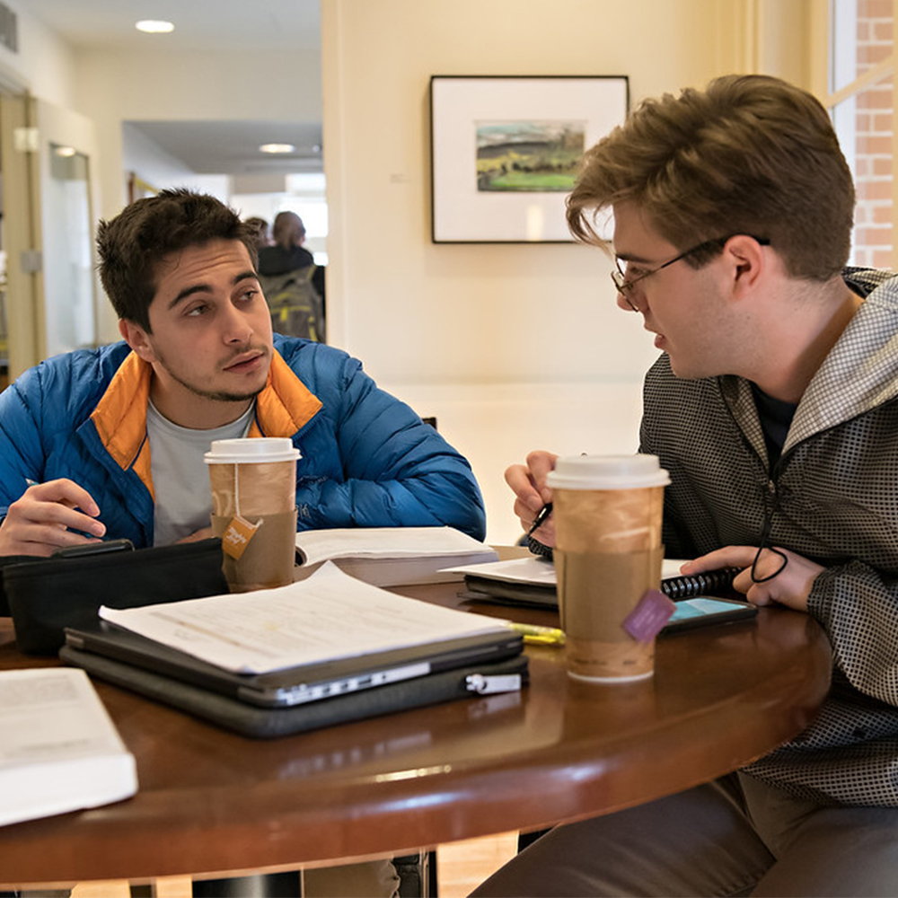 Students working together in the Harte Center