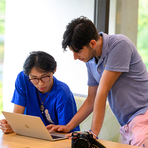 Students using technology