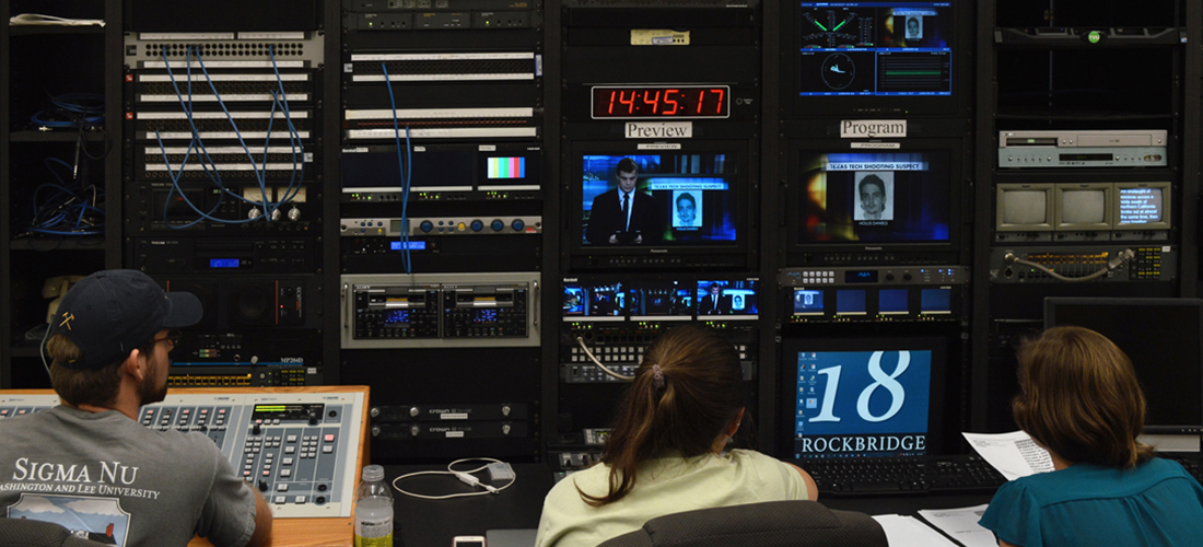 JMC students working in production studio