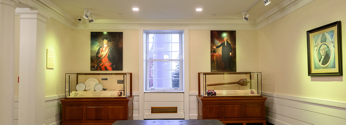George Washington portraits in Washington Hall lobby