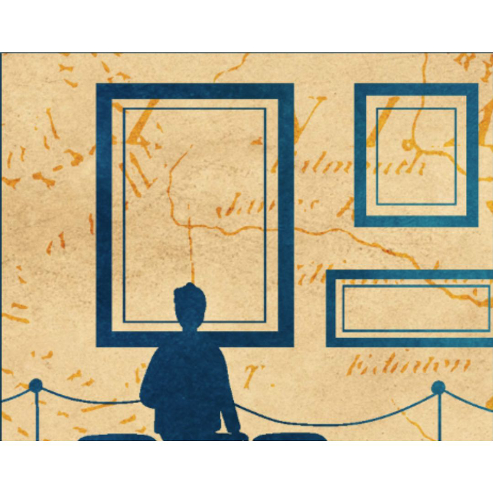 Voices & Visions of 1776: Art & Culture promo photo with a person looking at framed art