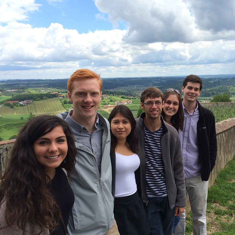 A group of students studying abroad
