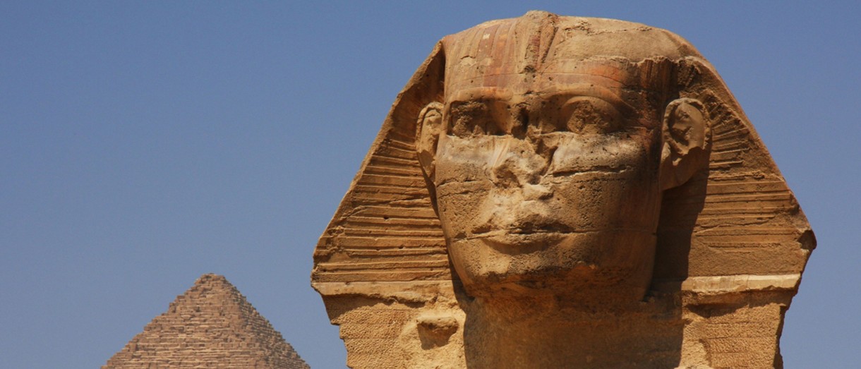 Image of the Sphinx promoting the Egypt and the Nile Valley travel program
