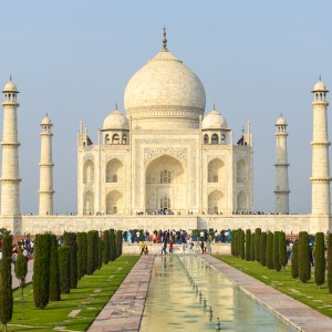 Image of the Taj Mahal promoting the Mystical India travel program