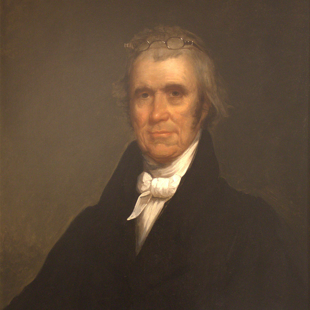 Portrait of Chief Justice John Marshall, 1829–1830. Chester Harding (b. 1792, Conway, MA; d. 1866, Boston, MA). Oil on canvas. Bequest of Dr. William Newton Mercer. Art Museum at Washington and Lee, U1875.1.2. 