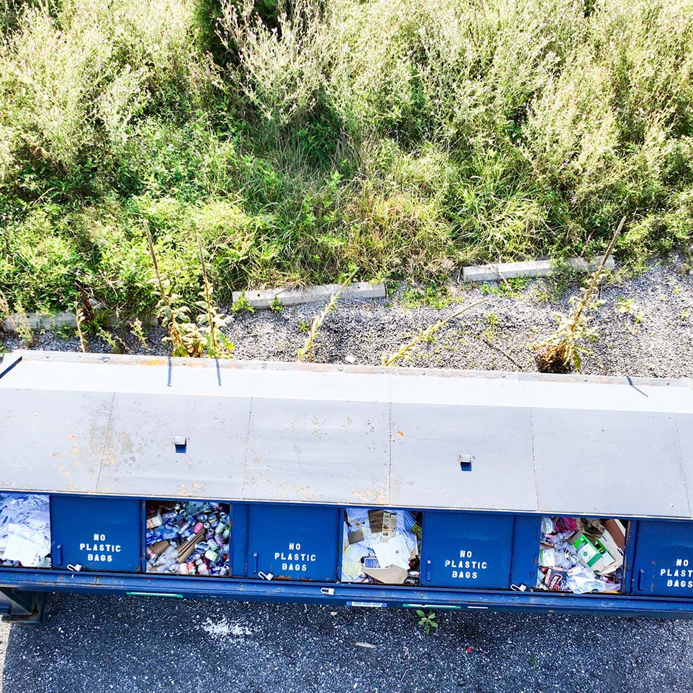 Aerial view of recycle bin