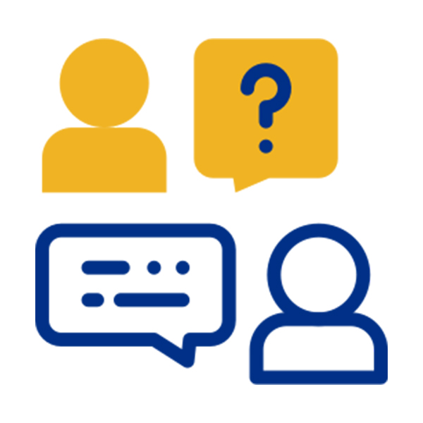 Icon of people chatting via a messenger app