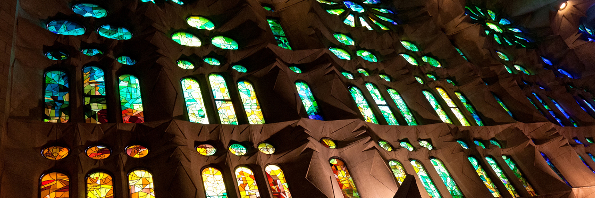 Stained glass church in Spain. 