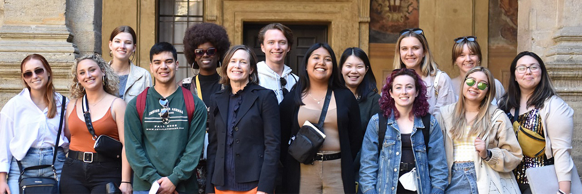 A group of students in Bologna. 