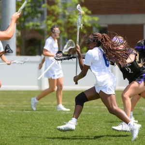 Photo of a W&L women's lacrosse player during a game