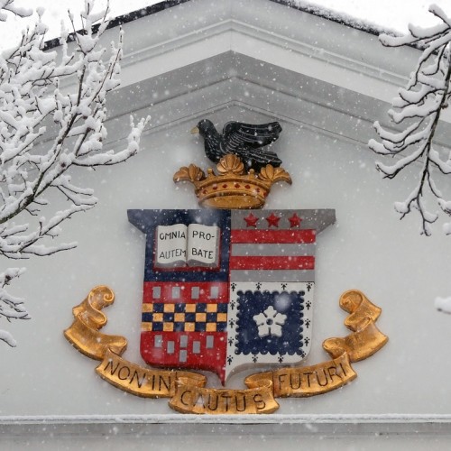 Photo of W&L's seal in the snow