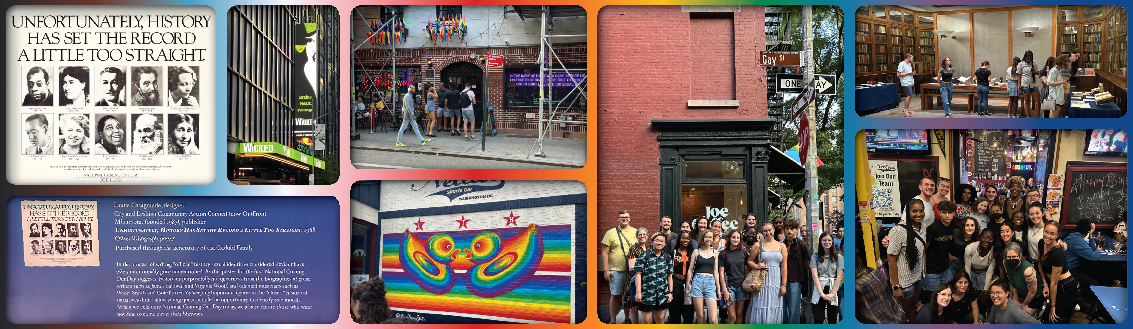 Collage of From Queer to There: An LGBTQ+ History Tour trip photos