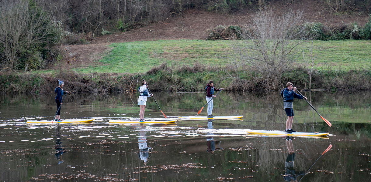 Students paddling in the Maury River