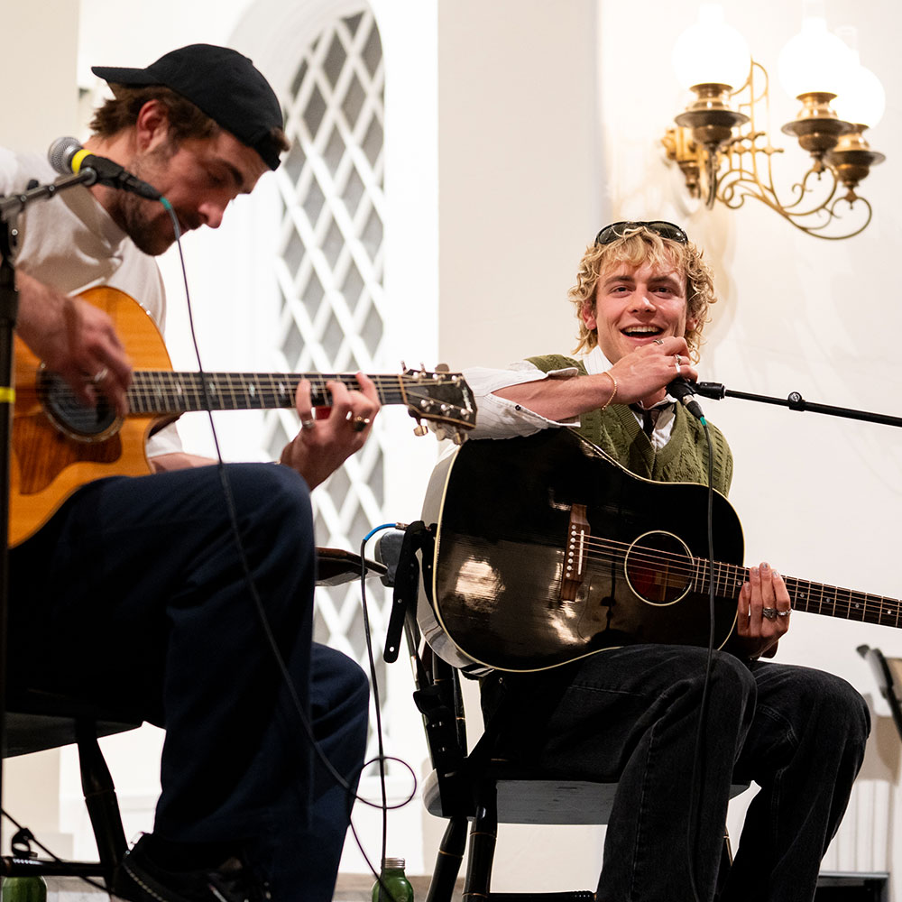 Ross Lynch performs during a Contact Committee event in University Chapel.