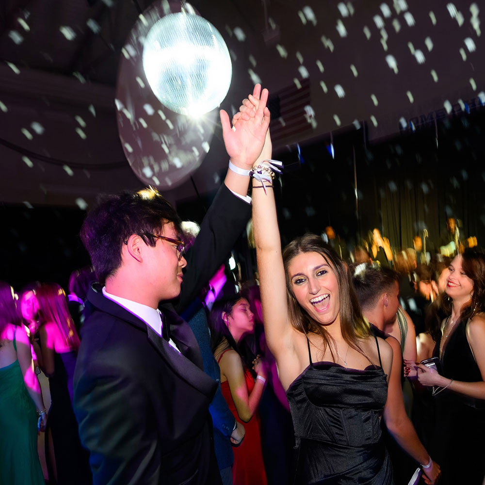 Students dance at Fancy Dress.
