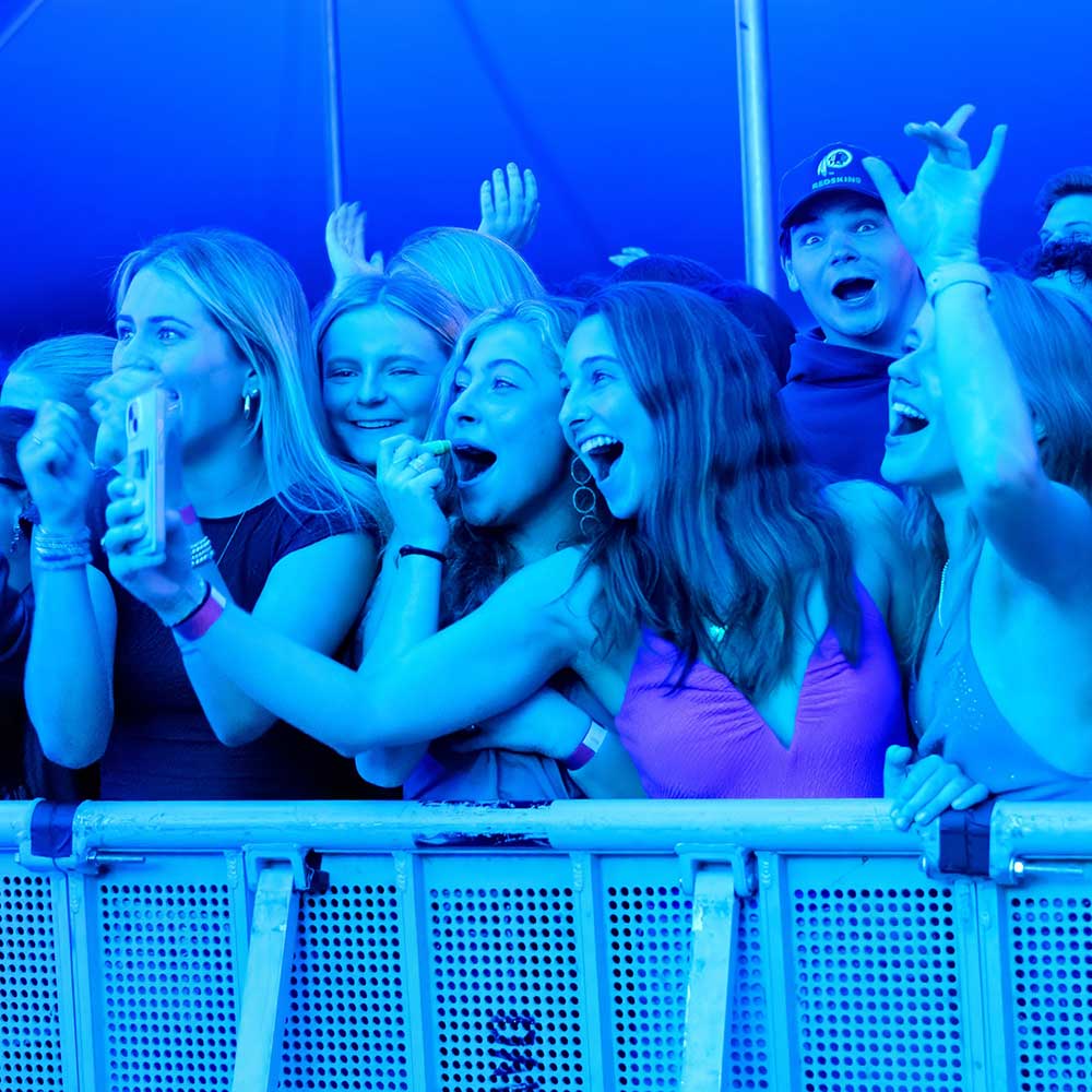 A crowd of students at a concert sponsored by General Activities Board. 