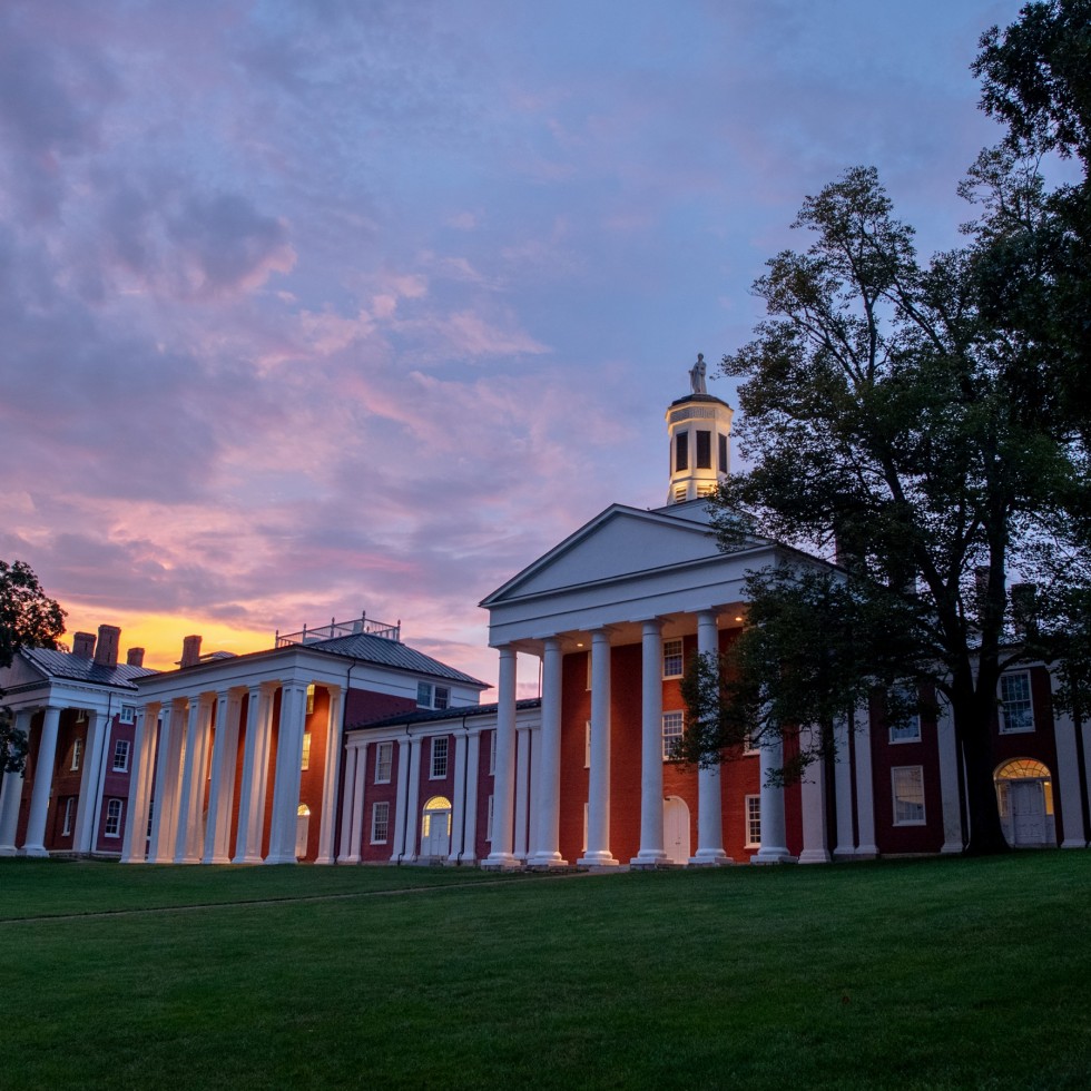 colonnade at sunset